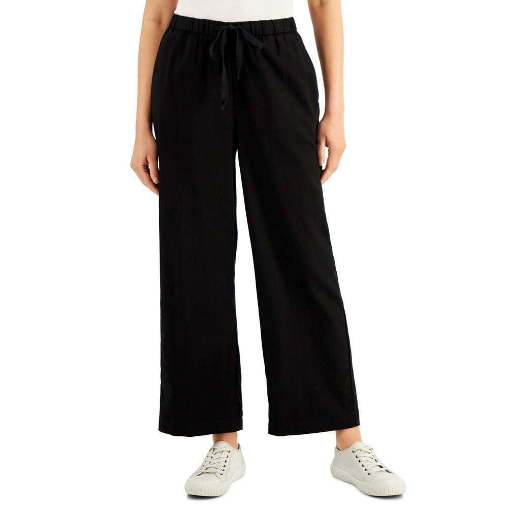 Eileen Fisher Womens Organic Cotton Relaxed Straight Leg Pants Size XXS